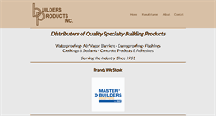 Desktop Screenshot of buildersproductsinc.com