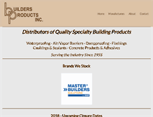 Tablet Screenshot of buildersproductsinc.com